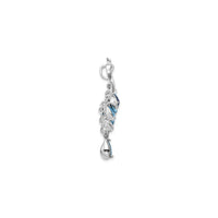 Crystal Blue Peacock Pendant (Silver) side - Popular Jewelry - New York