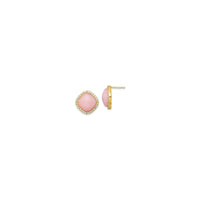 Cushion Pink Jadeite Stud Earrings (Perak) utama - Popular Jewelry - New York