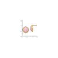 Iwọn Cushion Pink Jadeite Stud Earrings (Silver) - Popular Jewelry - Niu Yoki