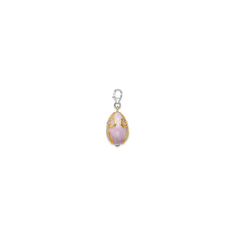 Divine Pink Easter Egg Charm (Silver) side - Popular Jewelry - New York