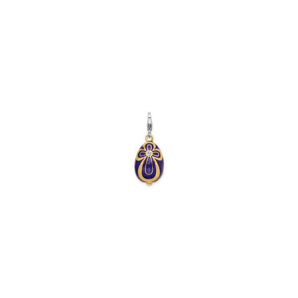 Divine Purple Easter Egg Charm (Silver) front - Popular Jewelry - New York