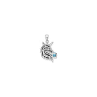 Icy Unicorn Head Gemstone Pendant (Silver) back - Popular Jewelry - New York