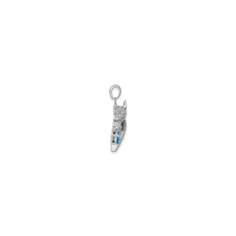Icy Unicorn Head Gemstone Pendant (Silver) side - Popular Jewelry - New York