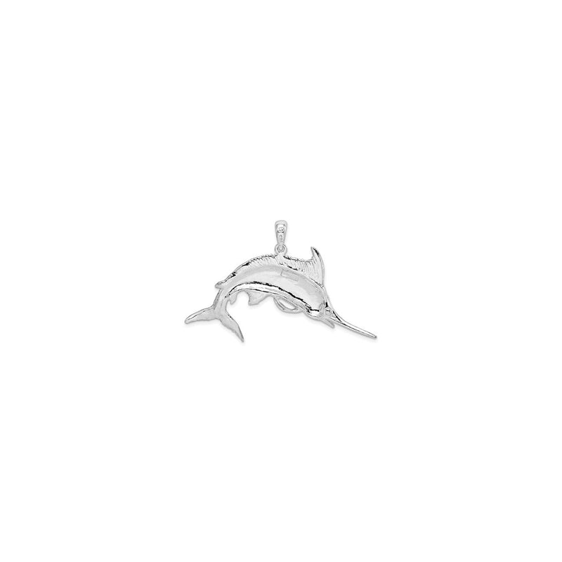 Jumping Marlin Fish Pendant Small (Silver) back - Popular Jewelry - New York