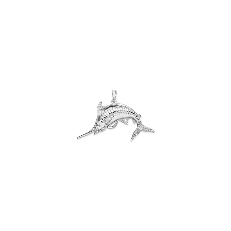 Jumping Marlin Fish Pendant Small (Silver) front - Popular Jewelry - New York