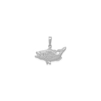 Open Mouth Bass Fish Pendant (Silver) front - Popular Jewelry - New York
