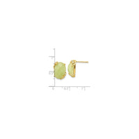 Skala Anting-anting Stud Jadeite Hijau Oval (Perak) - Popular Jewelry - New York