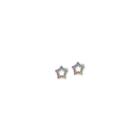 Náušnice s dúhovými krištáľovými hviezdami (strieborná) strana - Popular Jewelry - New York