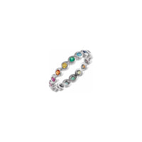 Rainbow Eternity Bezel Ring (14K) หลัก - Popular Jewelry - นิวยอร์ก