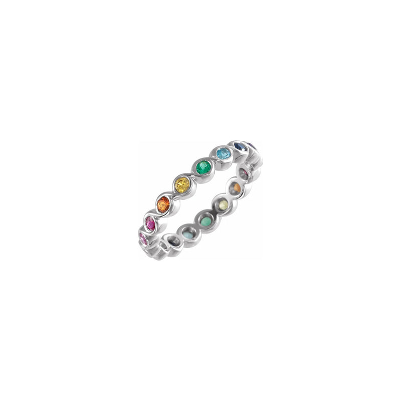 Rainbow Eternity Bezel Ring (14K) main - Popular Jewelry - New York