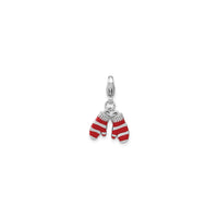 Red Winter Mittens Charm (Silver) lub ntsiab - Popular Jewelry - New York