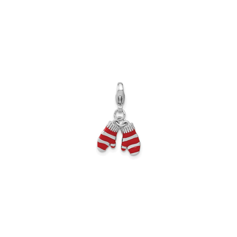 Red Winter Mittens Charm (Silver) main - Popular Jewelry - New York