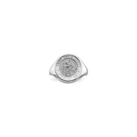 Saint Christopher Signet Ring (Silver) front - Popular Jewelry - New York