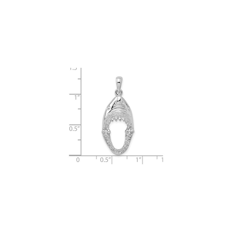 Shark Head Mouth Open Pendant (Silver) scale open - Popular Jewelry - New York