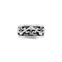 Spinning Center Antiqued Skull Ring (Silver) alternativ - Popular Jewelry - New York