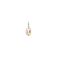 Bagian depan White Fancy Nature Easter Egg Charm (Silver) - Popular Jewelry - New York