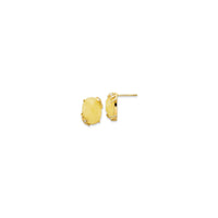 Yellow Jadeite Oval Stud Earrings (Siliva) chachikulu - Popular Jewelry - New York