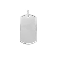 Large Size Silver Dog Tag Pendant (Silver) Popular Jewelry New York