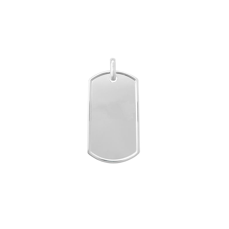 Medium Size Silver Dog Tag Pendant (Silver) Popular Jewelry New York