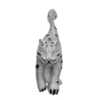 Silver Iced-Out Hunter Tiger Pendant (Silver) Popular Jewelry New York
