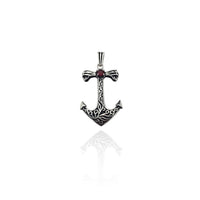 Skull Anchor CZ Pendant (Silver) New York Popular Jewelry 