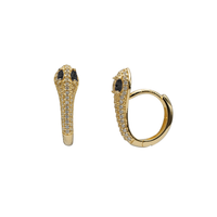 Zirconia Snake Hoops Earrings (14K)