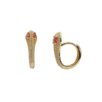 Zirconia Snake Hoops Earrings (14K)
