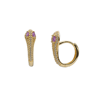 Zirconia Snake Hoops Earrings (14K)