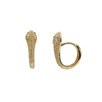 Zirconia Snake Hoops Earrings (14K)