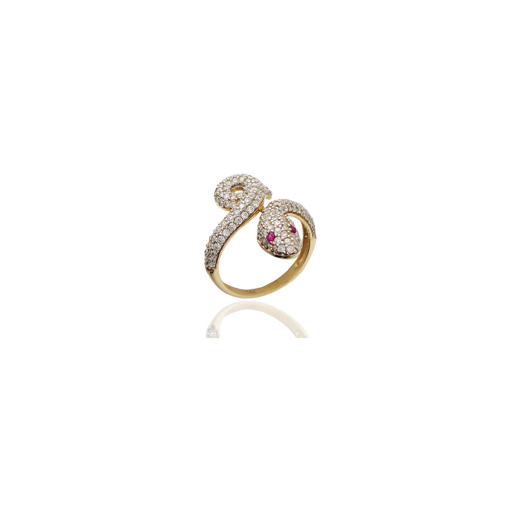 Snake Iced-Out CZ Ring (14K)