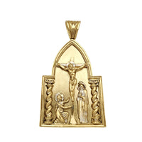 Crucifijo sólido en colgante de iglesia (10K) Popular Jewelry New York