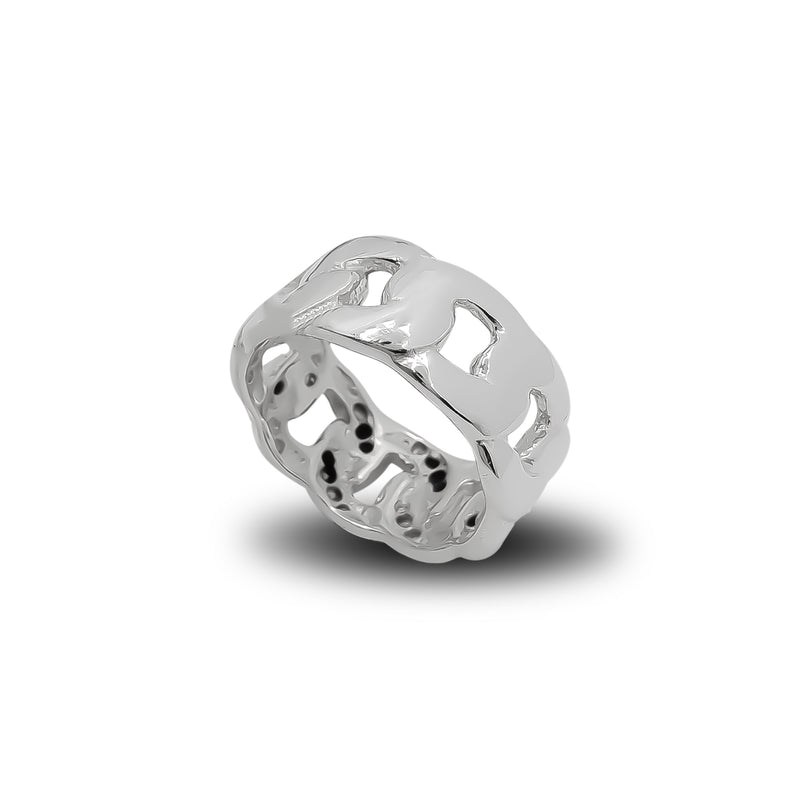 [9.8 mm] Plain Cuban Ring (Silver)