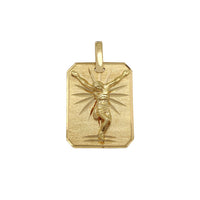 Solid Diamond-cuts Open Arm Jesus Dog Tag Pendant (18K) Popular Jewelry New York