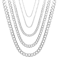 Цельная итальянская кубинская цепочка (серебро) Popular Jewelry New York