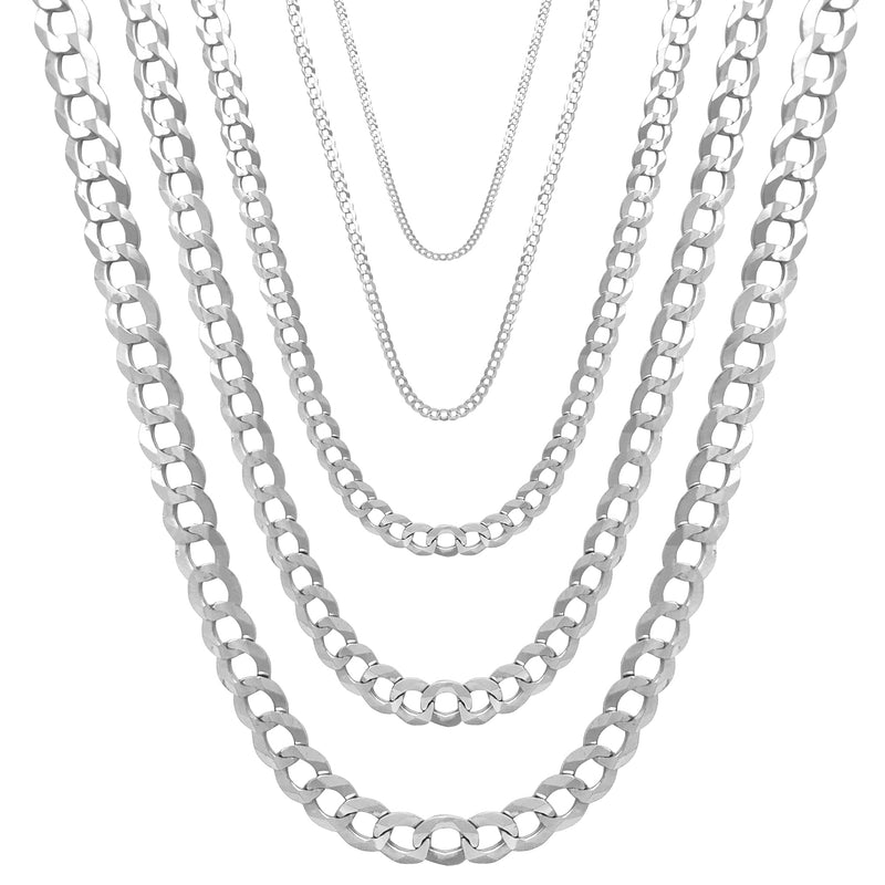 Solid Italian Cuban Chain (Silver) Popular Jewelry New York