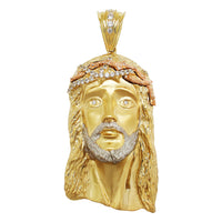 Solid Open Back Jesus Head Pendant (14K) Popular Jewelry New York