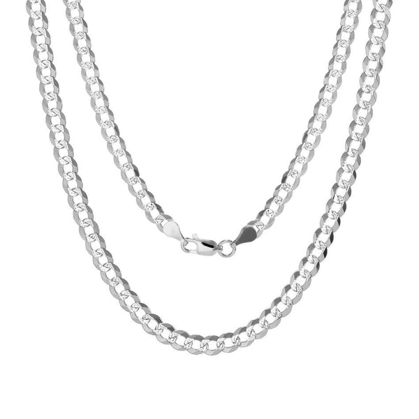 Diamond Cut  Solid Italian Cuban Chain (Silver)