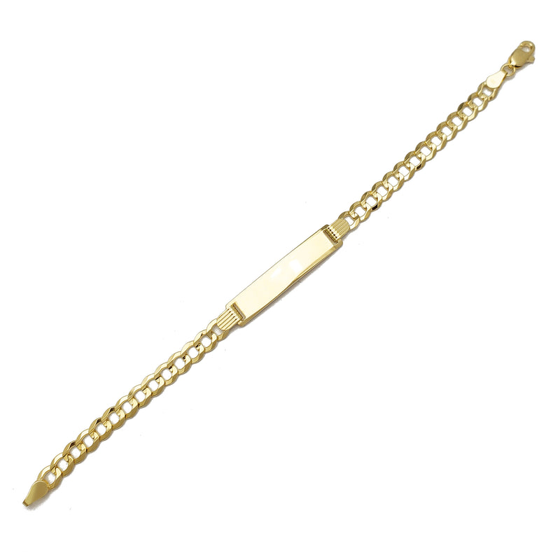 Solid Plain Italian Cuban Baby ID Bracelet (14K) Popular Jewelry New York
