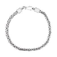 Solid Round Byzantine Bracelet (Silver)