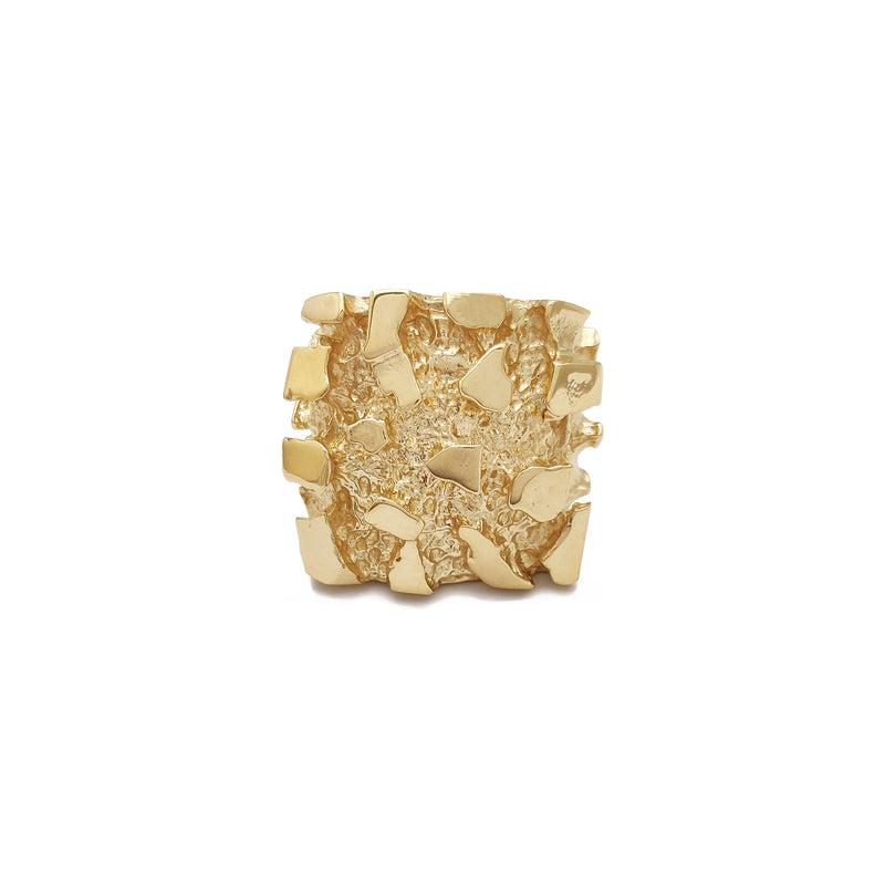 Solid Square Nugget Ring (14K) Popular Jewelry New York