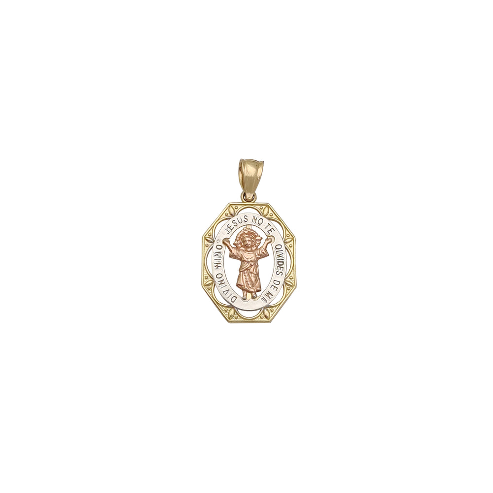 "Jesus No Te Olvides" Divine Child Pendant (14K)