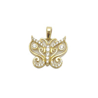 Sparkly Butterfly CZ Pendant (14K).