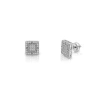 Square Stud Earrings (Silver) Popular Jewelry New York