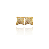 Boucles d'oreilles diamant carré sur coussin (10K)