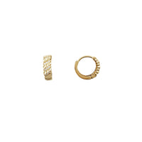 Stair Loop CZ Huggie Earrings (14K)