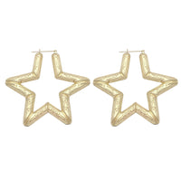 Star Shaped Studded Hoop Earrings (10K) Popular Jewelry New York