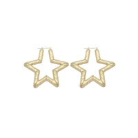 സ്റ്റാർ ഷേപ്പ്ഡ് സ്റ്റഡ്ഡ് ഹൂപ്പ് കമ്മലുകൾ (10 കെ) Popular Jewelry ന്യൂയോർക്ക്