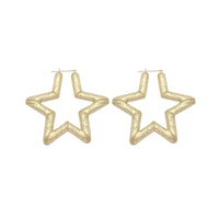Star Shaped Studded Hoop Earrings (10K) Popular Jewelry Bag-ong York