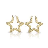 Csillag alakú XO bambusz fülek (10K) Popular Jewelry New York