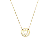 Dāvida medaļas kaklarotas zvaigzne (14K) Popular Jewelry NY